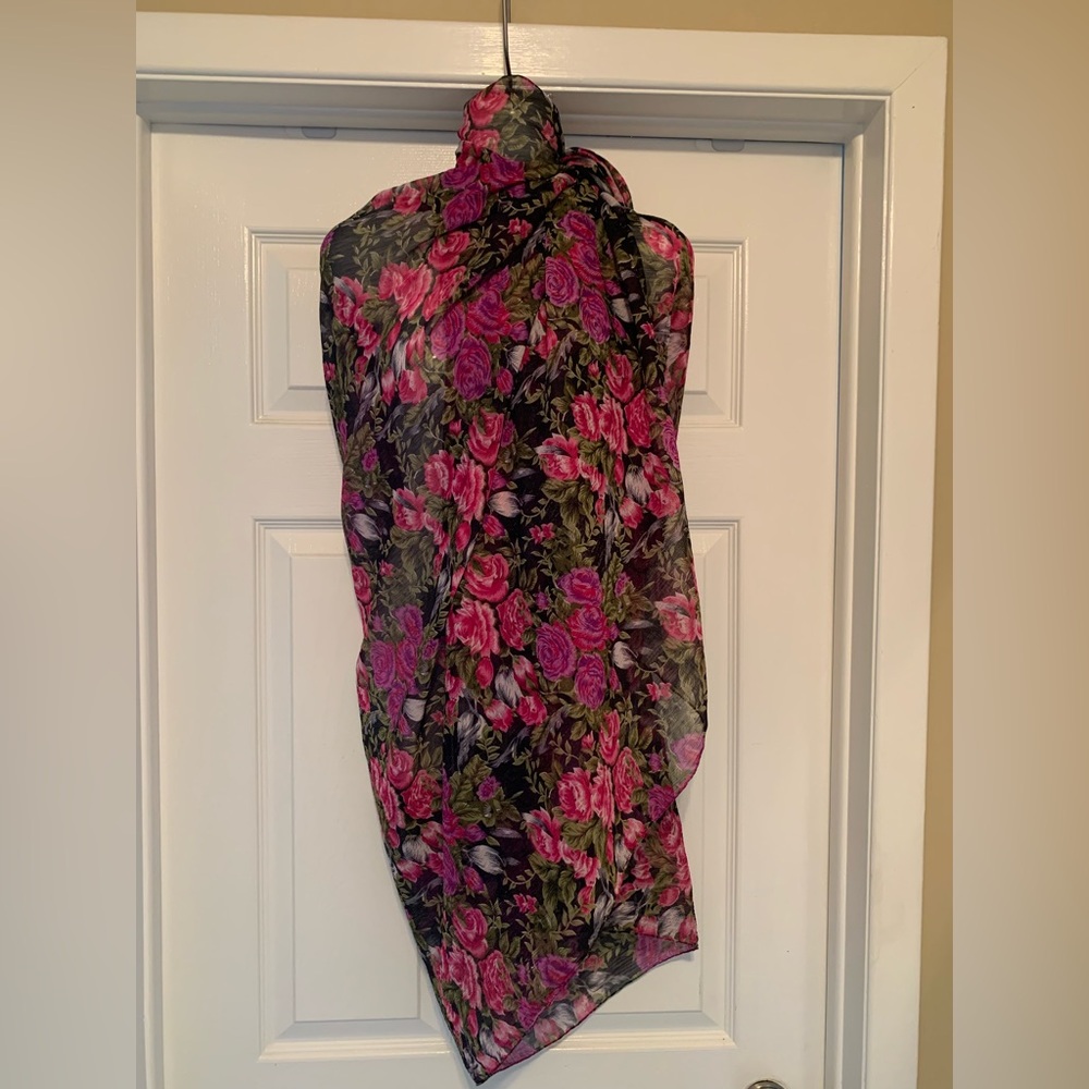 Vibrant Floral Sheer Wrap